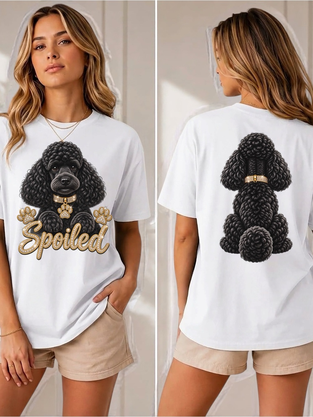 Custom Pet Shirt Dog Cat Tee Made to Order Faux Embroidered S-XL